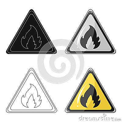 Sign of flammability.Oil single icon in cartoon style vector symbol stock illustration web. Vector Illustration