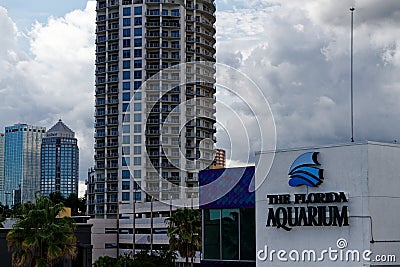 Sign florida aquarium view from the roof Editorial Stock Photo