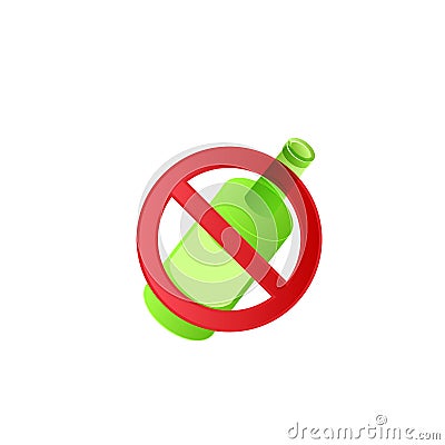 Sign forbidding to drink alcoholic beverages Vector Illustration