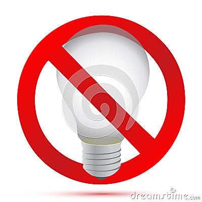 The sign forbids use of old lamps Vector Illustration