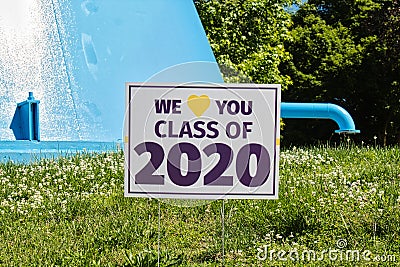 Senior strong sign in support of local class of 2020 Stock Photo