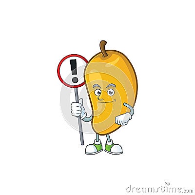 With sign fresh mango character cartoon with mascot Vector Illustration