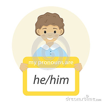 sign with gender pronoun Vector Illustration