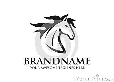 Sign head of horse for race sport logo Vector Illustration