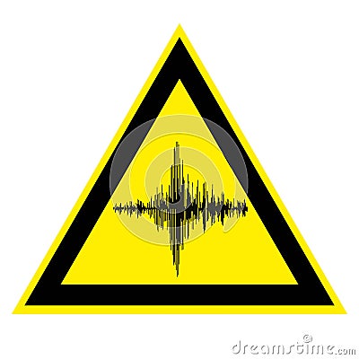 Sign of high noise and acoustic vibration Vector Illustration