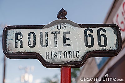 Sign of Historic Route 66 Stock Photo