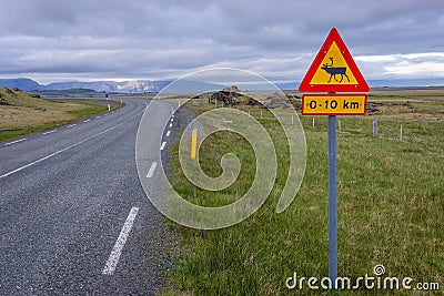 Sign in Iceland Stock Photo