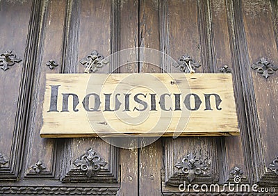 Sign Inquisition Stock Photo