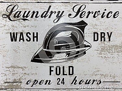 24 hour Laundry Service Wash Dry Fold Stock Photo