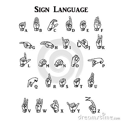 Sign Language Chart Stock Photo