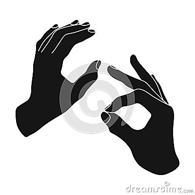 Sign language icon in black style isolated on white background. Interpreter and translator symbol stock vector Vector Illustration