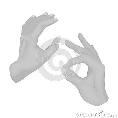 Sign language icon in monochrome style isolated on white background. Interpreter and translator symbol stock vector Vector Illustration