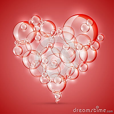 Sign of love bubble soap red Vector Illustration