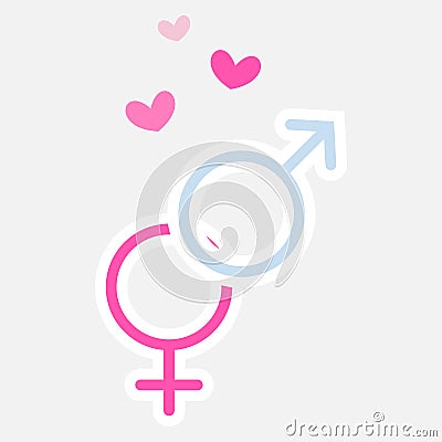 sign male and female sticker. Vector illustration Vector Illustration