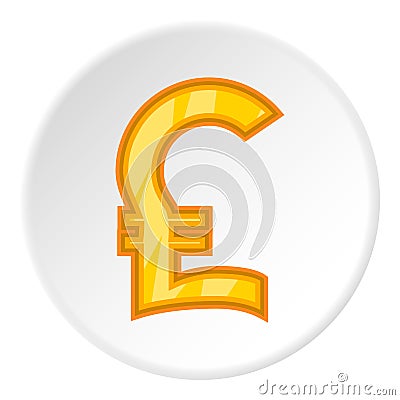 Sign of money pound sterling icon, cartoon style Cartoon Illustration
