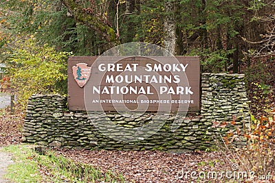 Sign at National Park Editorial Stock Photo