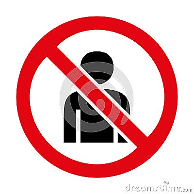 Sign no man icon great for any use. Vector EPS10. Stock Photo