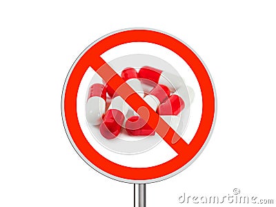 Sign No pills Stock Photo