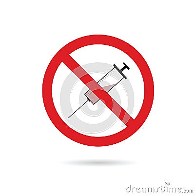 Sign for no syringe illustration Vector Illustration