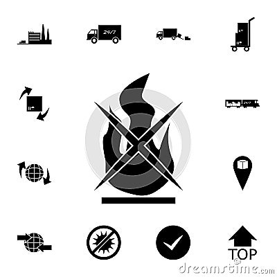 a sign of non-burning objects icon. Detailed set of logistic icons. Premium quality graphic design icon. One of the collection ico Stock Photo