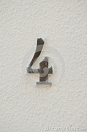 Sign Number four Stock Photo