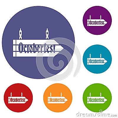 Sign octoberfest icons set Vector Illustration