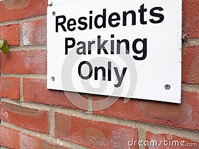 A sign outside near a private residential old people car park sa Stock Photo