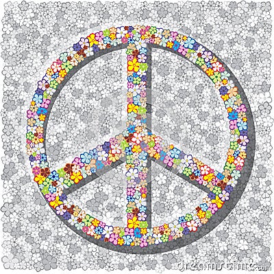 Sign of the pacifist on gray background. Stock Photo
