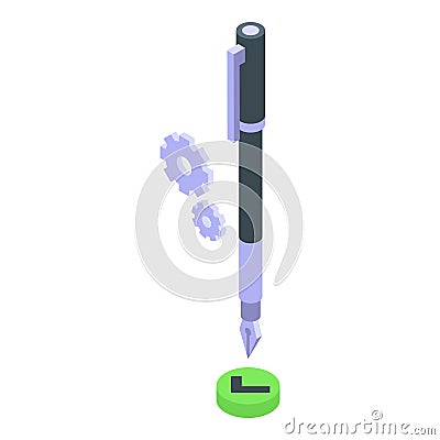 Sign pen icon isometric vector. Credit control Vector Illustration