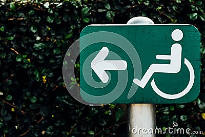 Sign for persons with disabilities Stock Photo