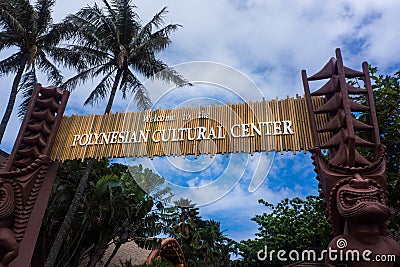 Sign Polynesian Cultural Center Editorial Stock Photo