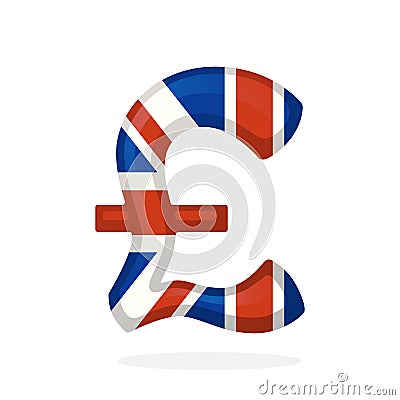 Sign of pound in national flag colors Vector Illustration