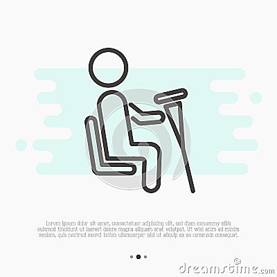 Sign of priority seat for disabled people Vector Illustration