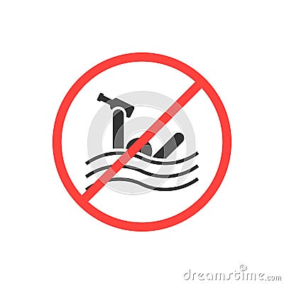 Sign prohibiting swimming drunk Vector Illustration