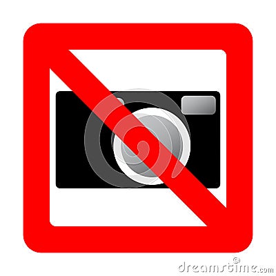 Sign prohibiting use of camera. Vector Illustration