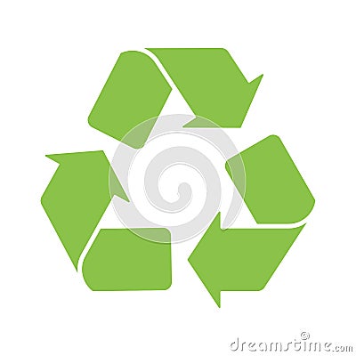 Sign recycle logo icon green white background Vector Illustration