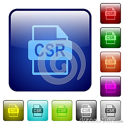 Sign request file of SSL certification color square buttons Stock Photo
