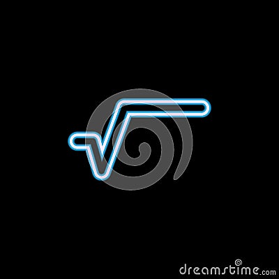 sign root icon in neon style. One of web collection icon can be used for UI, UX Stock Photo