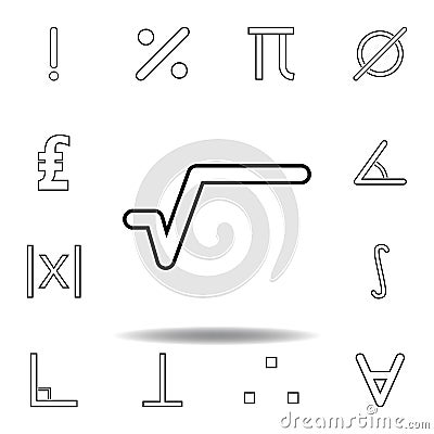 sign root icon. Thin line icons set for website design and development, app development. Premium icon Stock Photo