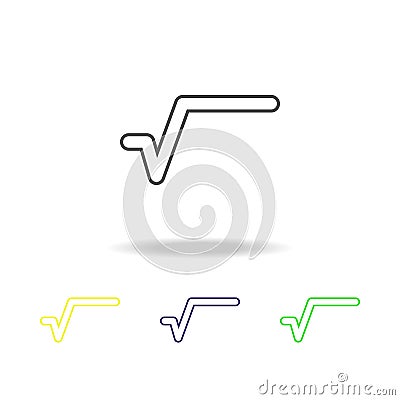 sign root multicolored icons. Thin line icon for website design and app development. Premium colored web icon with shadow on white Stock Photo