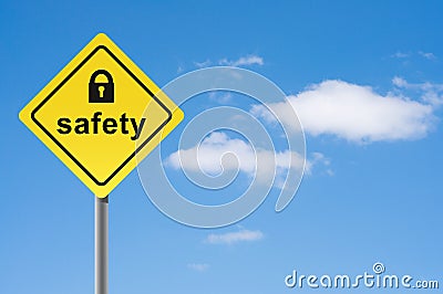 Sign safety padlock. Stock Photo