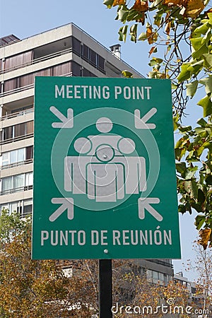 Meeting Point Sign Stock Photo