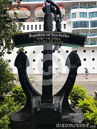 Sign of Seychelles Editorial Stock Photo