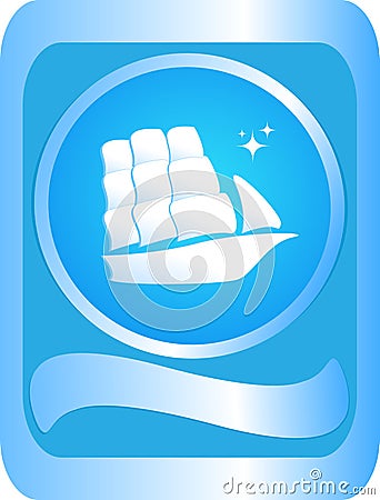 Sign with the ship Vector Illustration