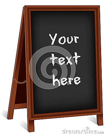 Sign, Sidewalk Chalk Board Folding Easel Vector Illustration