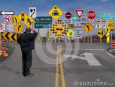 Sign Signs everywhere a sign. Stock Photo