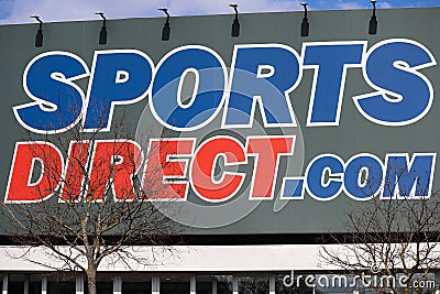 Sign of the Sports Direct department store Editorial Stock Photo