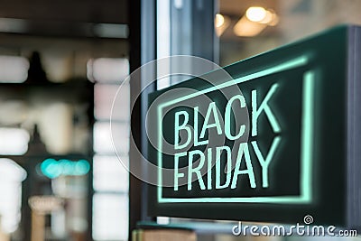 Sign in the store Black Friday Stock Photo