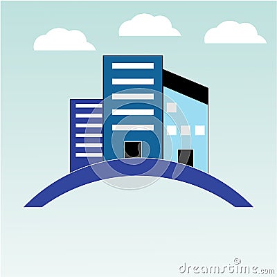 THE BLUE CITY ILLUSTRATION Vector Illustration