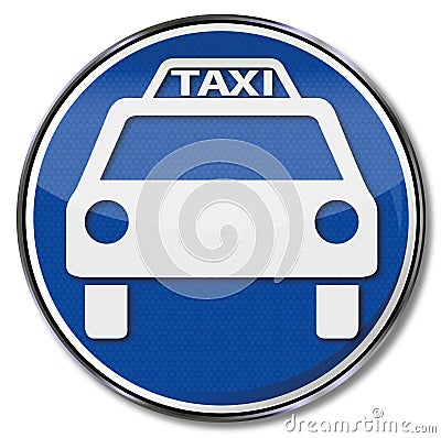 Sign taxi and taxi vehicle Vector Illustration